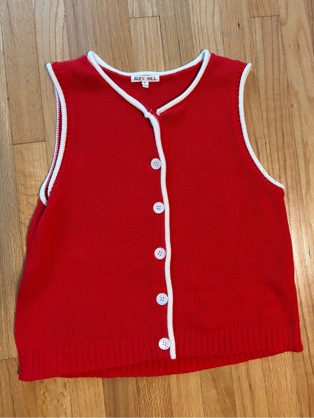 Alex Mill Women's Red Bridget Tipped Vest